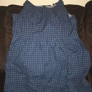 Blue plaid dress with pockets